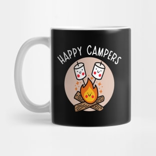 Kawaii Campfire with Happy Marshmallows (dark) Mug